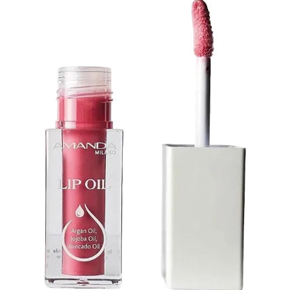 Amanda Milano Lip Oil in a warm brown shade