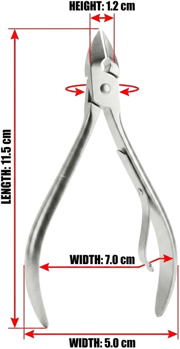Cuticle nipper size illustration showing approximately 11.5 cm length