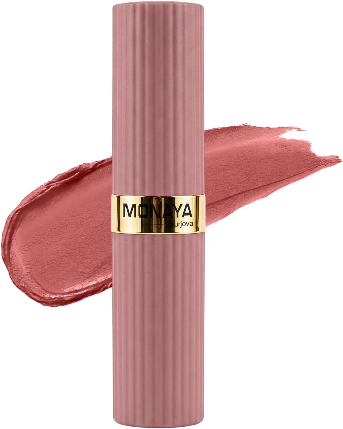 Monaya L104 creamy lipstick with a rosy mauve swatch