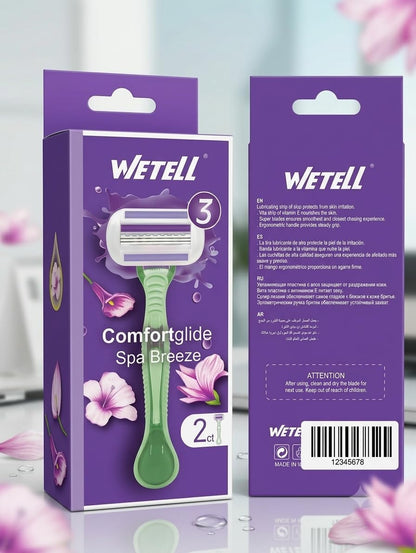 WETELL Comfortglide Spa Breeze razor packaging front and back