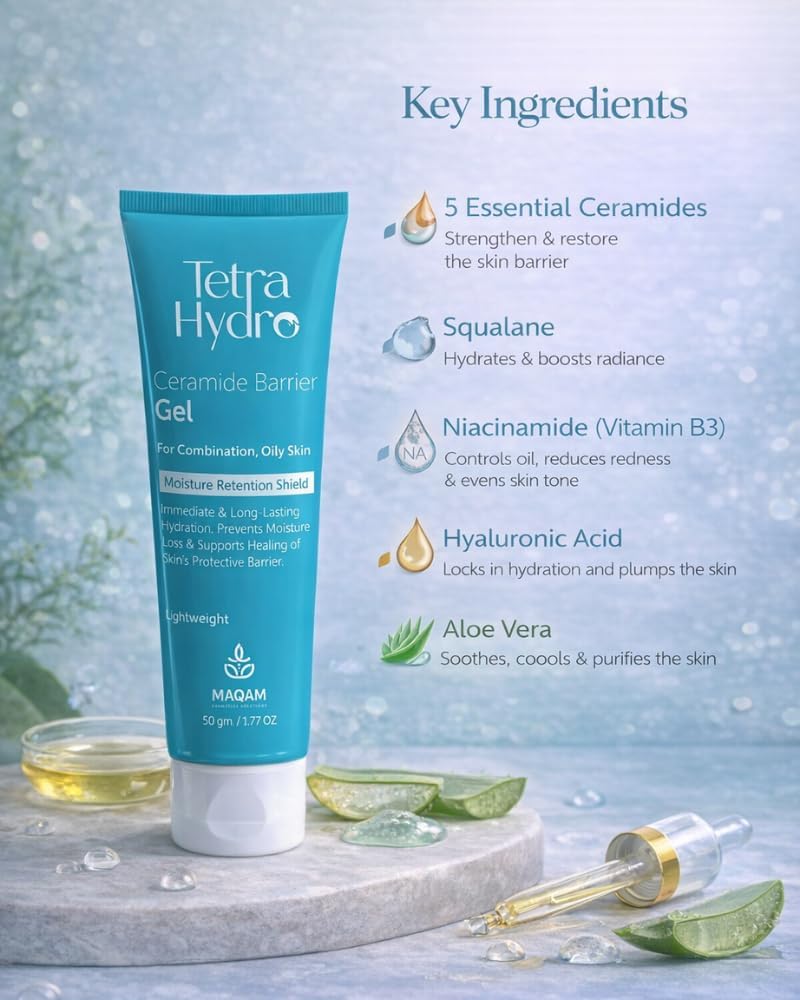 Maqam Tetra Hydro Ceramide Barrier Gel 50 g with ingredient highlights