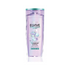 Elvive Hyaluron Pure shampoo promotional image describing cleansing oily roots and hydrating lengths