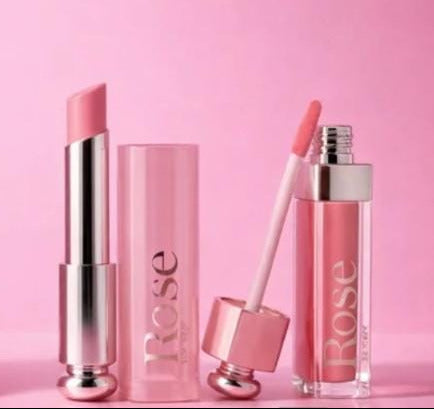Rose Berry Travel Collection Lip Tint and Gloss Set pink