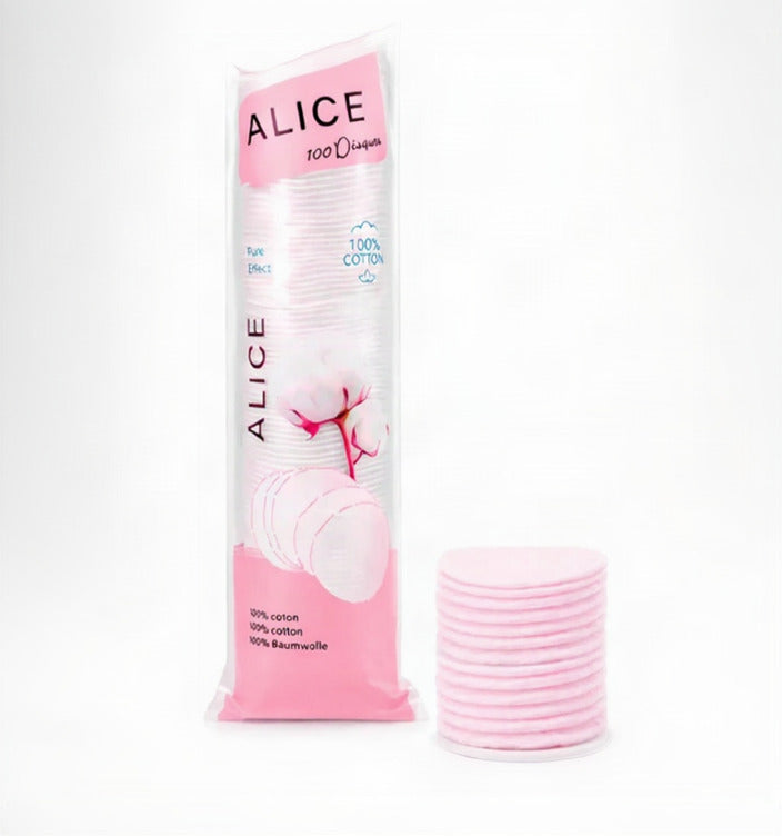 Alice pink 100% cotton makeup remover pads