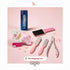 SanaToga Spa Kit with Eva foot powder, pink gel socks, three foot files and a cuticle nipper