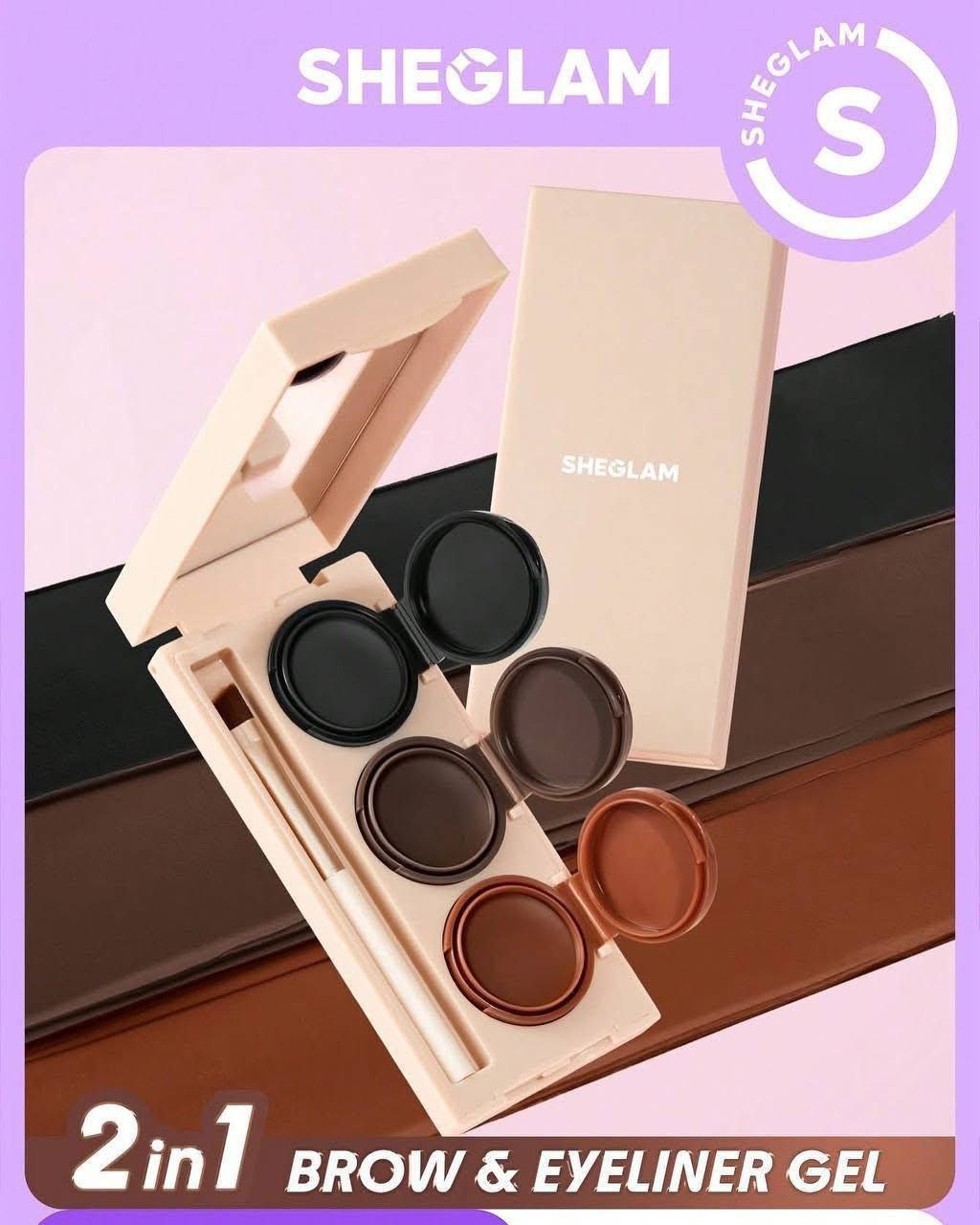 SHEGLAM 2-in-1 brow and eyeliner gel product display