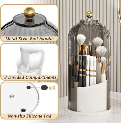 Before and after makeup brush organization example